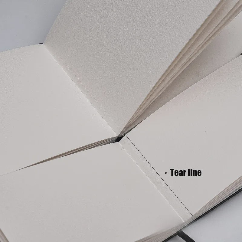 Draagbaar Aquarel Schetsboek - 300g Dik Papier, Antiek Stijl, 24 Vel, Ideaal voor Buiten Tekenen