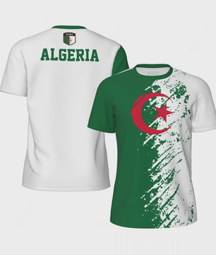 Algerije Vlag T-shirt Heren - Sport & Vrije Tijd met Nationaal Embleem