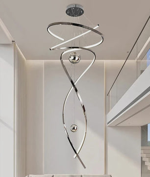 Moderne LED Plafondlamp Spiraal Design - Goudkleurig - Hanglamp voor Woonkamer & Eetkamer
