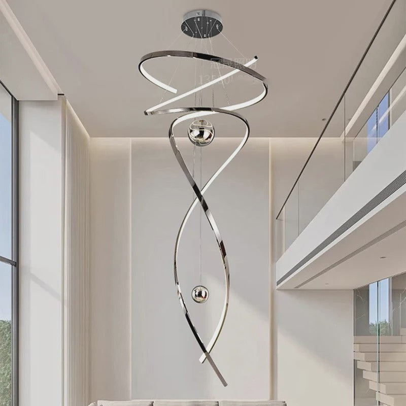 Moderne LED Plafondlamp Spiraal Design - Goudkleurig - Hanglamp voor Woonkamer & Eetkamer