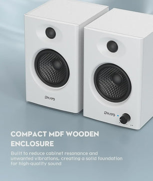 OHAYO C6 Actieve Boekenplank Speakers: 60W, Bluetooth 5.3, Glasvezel Unit, Multi-Input (USB/RCA/AUX) voor PC Gaming