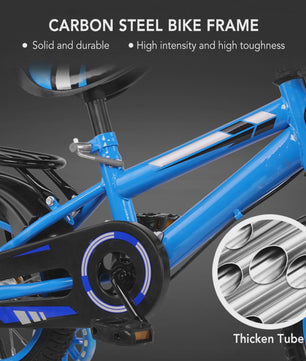 Kinderfiets 14/16 inch met Mandje - Verstelbare Hoogte - Voor Jongens en Meisjes (2-7 jaar)