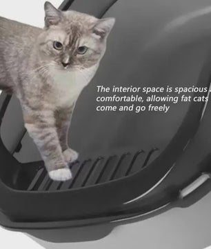 Semi-Gesloten Kattenbak met Hoge Randen - Spatwaterdicht en Ruim Toilet voor Kittens