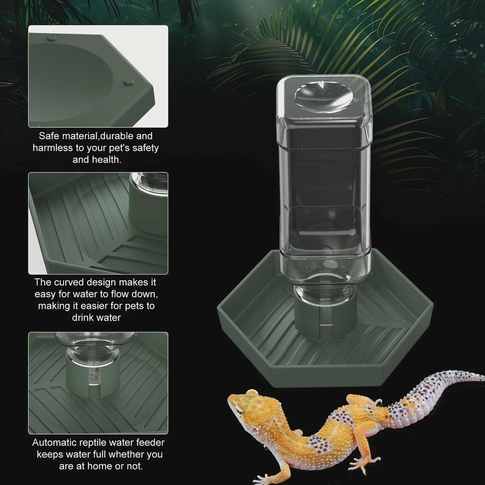 Automatische Reptielen Voerbak en Waterdispenser voor Kleine Hagedissen, Kikkers, Slangen en Schildpadden