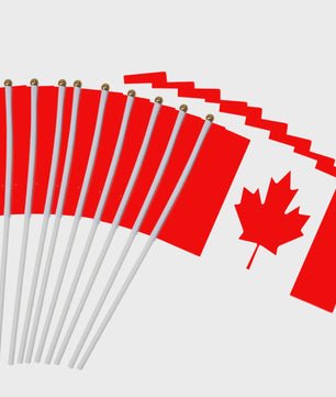 5x Canadese Vlaggetjes met Stokje - 14x21cm Mini Canada Vlaggen
