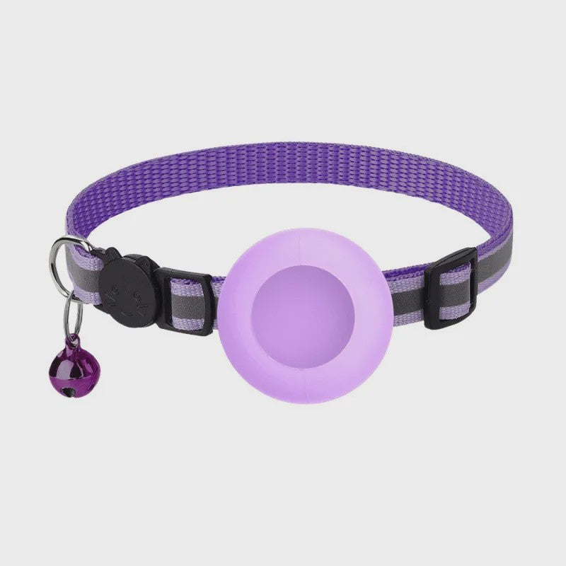 Verstelbare Airtag Kattenhalsband met Veiligheidsgesp, Bel & Reflectie - Anti-Verlies Tracker Houder