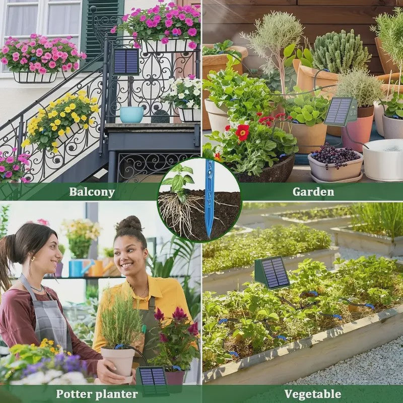 Zelf-Installatie Zonne-Irrigatiesysteem met 10 Druppelaars voor Tuin & Balkon