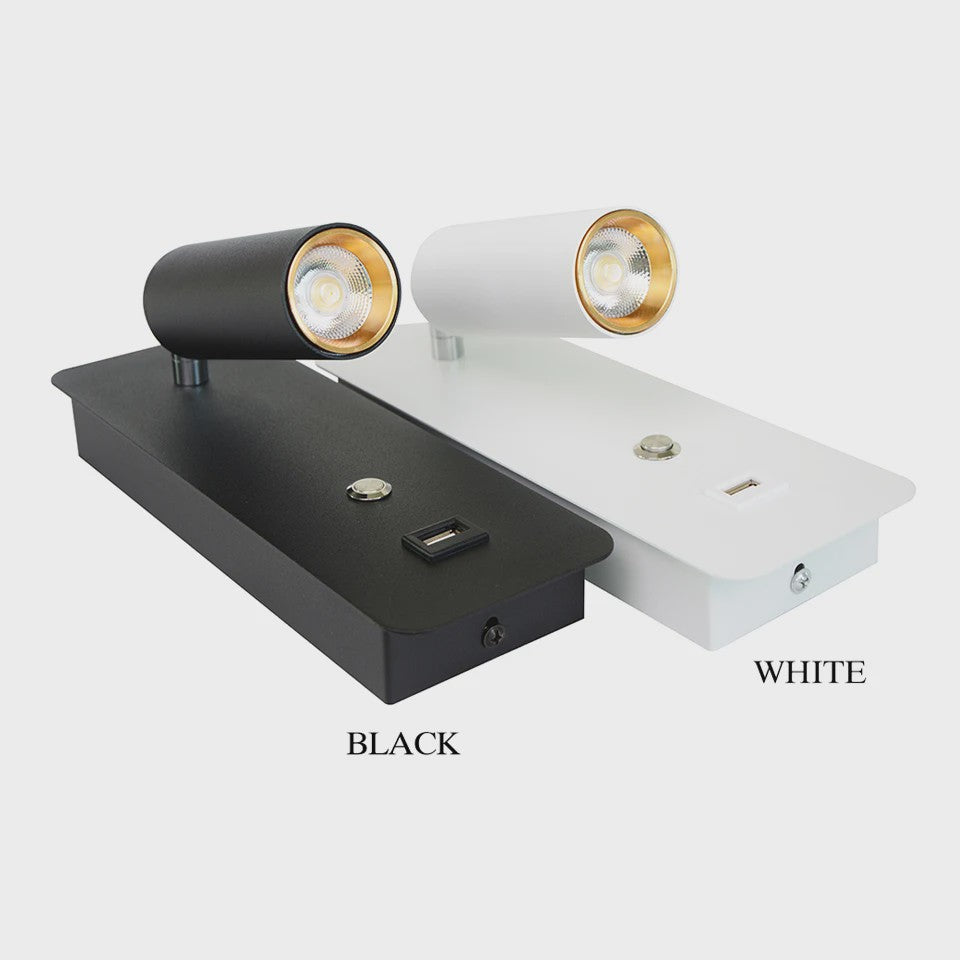 Moderne LED Wandlamp 7W met USB-poort en Schakelaar - Scandinavisch Design voor Slaapkamer & Woonkamer