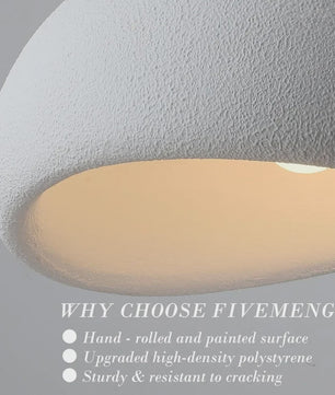 Japandi Wabi Sabi Hanglamp Wit - Stijlvolle Plafondlamp voor Woonkamer & Slaapkamer (30/50cm)