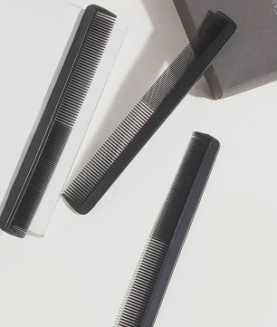 5x Carbon Fiber Kapperskam - Brede Tanden voor Styling & Hittebestendig
