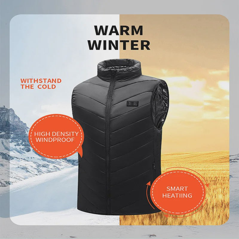 Unisex Verwarmd Vest met 21 Graphene Zones - USB Oplaadbaar voor Sport & Outdoor