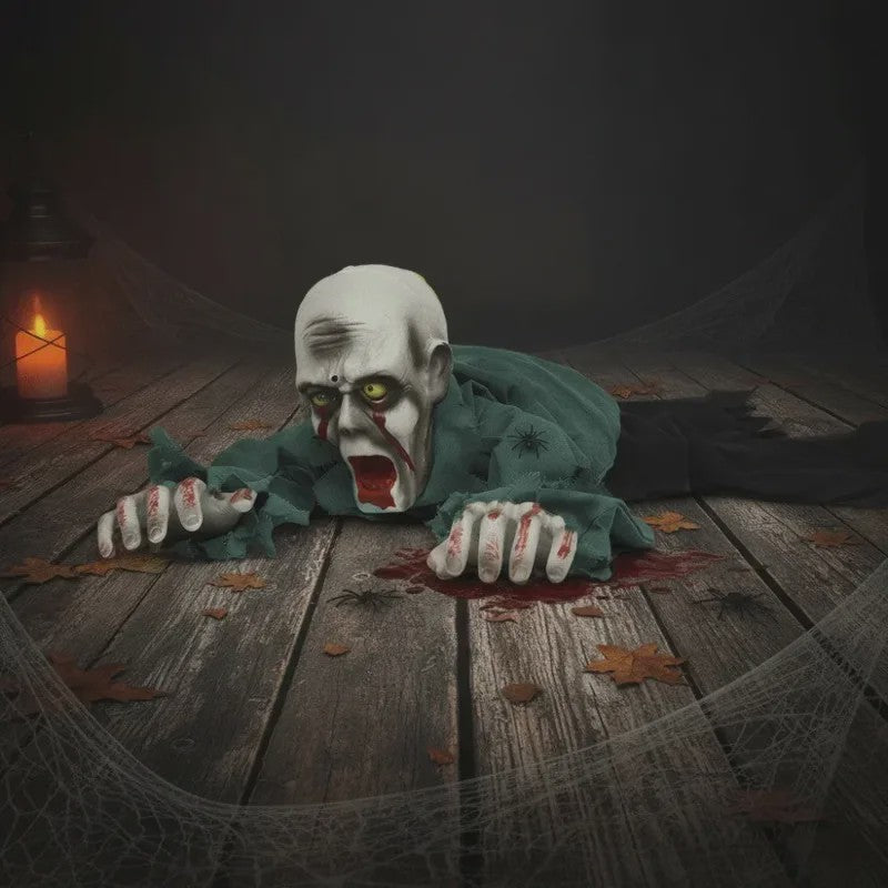 Spookachtige Kruipende Halloween Zombie met Lichtgevende Ogen en Geluid