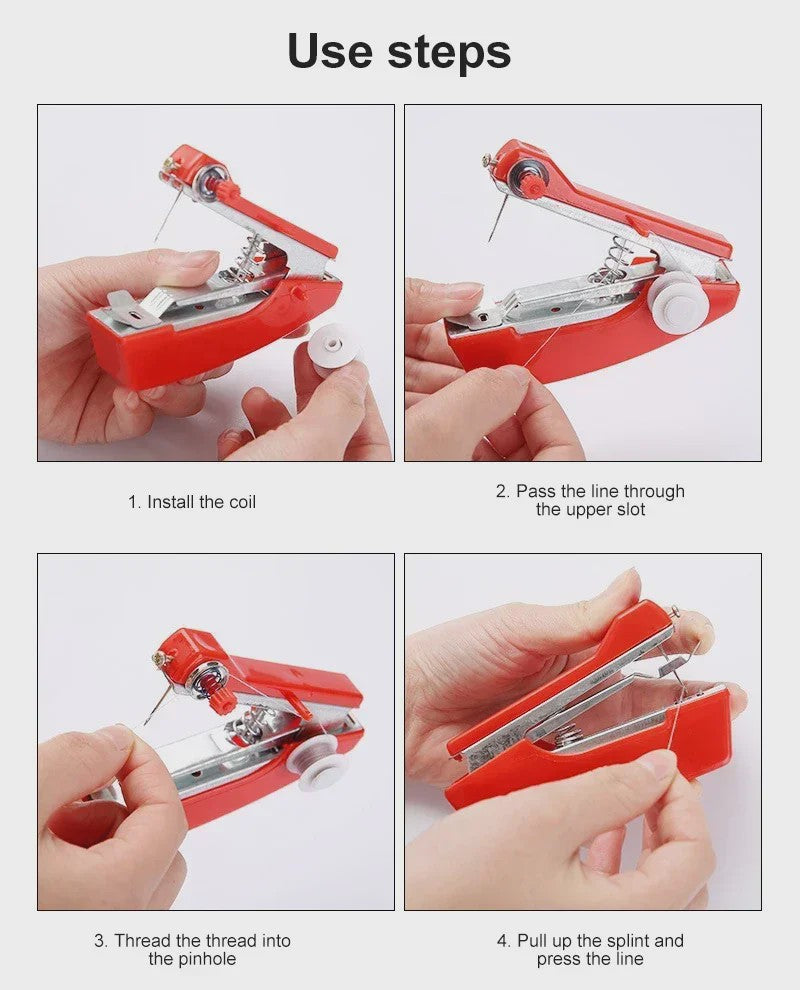 Handzame Mini Naaimachine - Draadloos en Draagbaar voor Snelle Reparaties