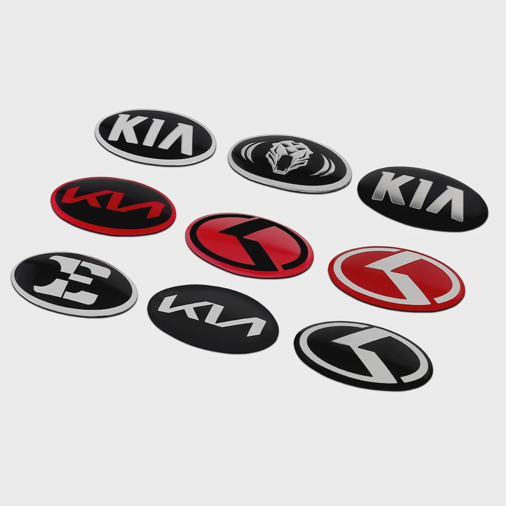 Stuurwiel Embleem Badge Sticker voor KIA Modellen (6.1x3.2cm)