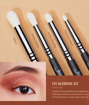 Jessup 13-delige Professionele Oog Make-up Kwastenset - Synthetisch Vegan Haar