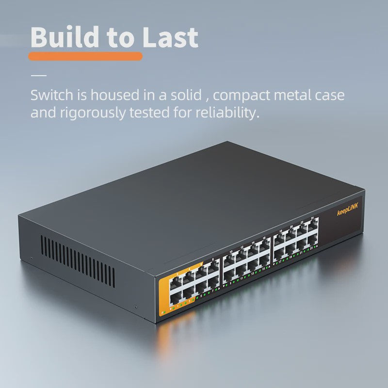 KeepLiNK 24-Poorts Gigabit Unmanaged Netwerk Switch - Plug & Play