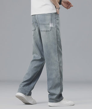 Luchtige Lyocell Heren Jeans - Zomer Broek met Loose Fit & Elastische Taille