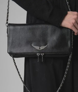 Luxe Dames Crossbody Tas met Ketting en Diamant Accent - Franse Stijl