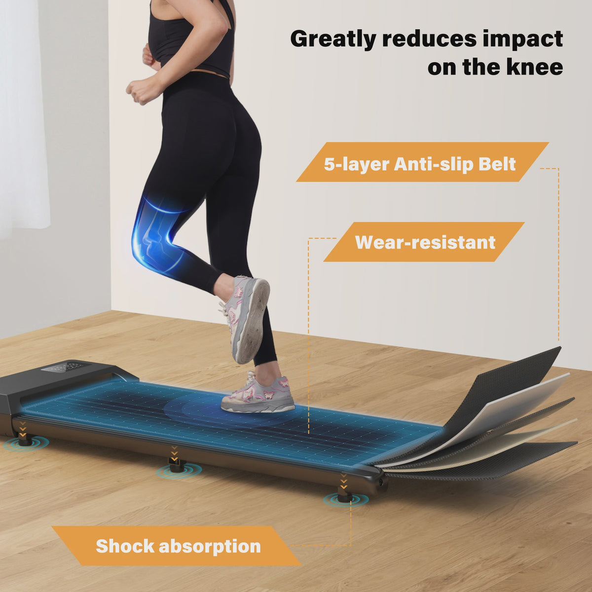 Compacte Onder-Bureau Loopband met 2.5PK Motor en Afstandsbediening - Ideaal voor Thuis & Kantoor