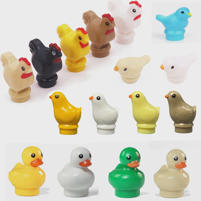 Bouwstenen Dierenpark Scene - Katten, Honden, Vogels, Varkens & Meer - DIY Speelgoed Bakstenen