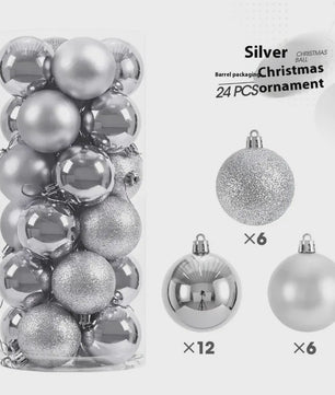 24x Kerstballen Set - 3/4/6cm - Multicolor & Glitter - Kerstboom Decoratie