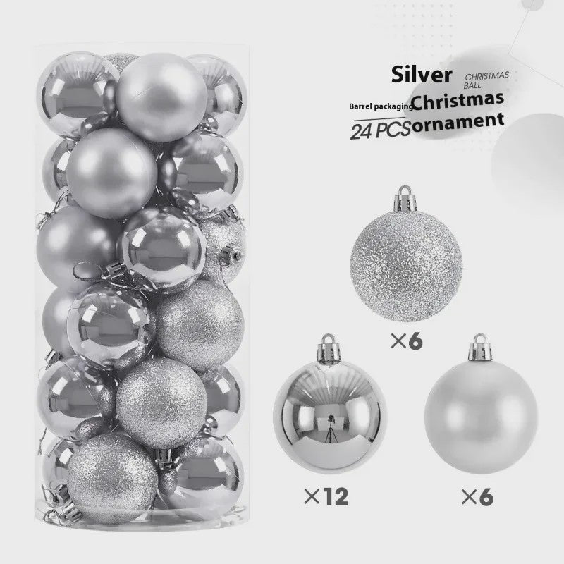 24x Kerstballen Set - 3/4/6cm - Multicolor & Glitter - Kerstboom Decoratie