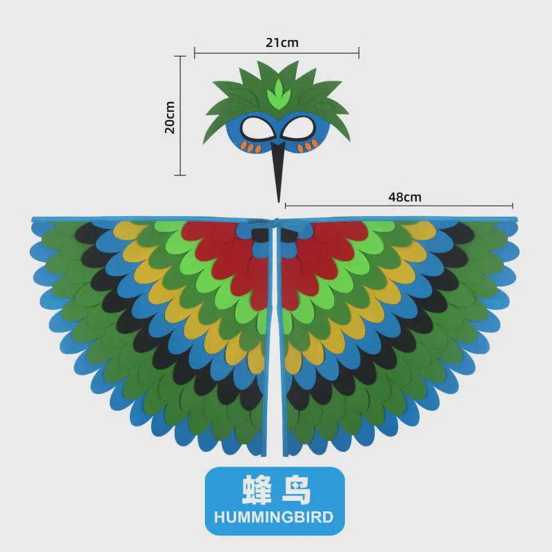 Veren Vleugels en Masker Set - Vogel Kostuum voor Kinderen - Halloween & Feest
