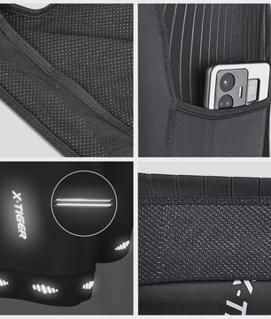 X-TIGER Heren Fietsbibshort met 5D Gel Padding en Zakken - Comfortabel & Veilig Fietsen