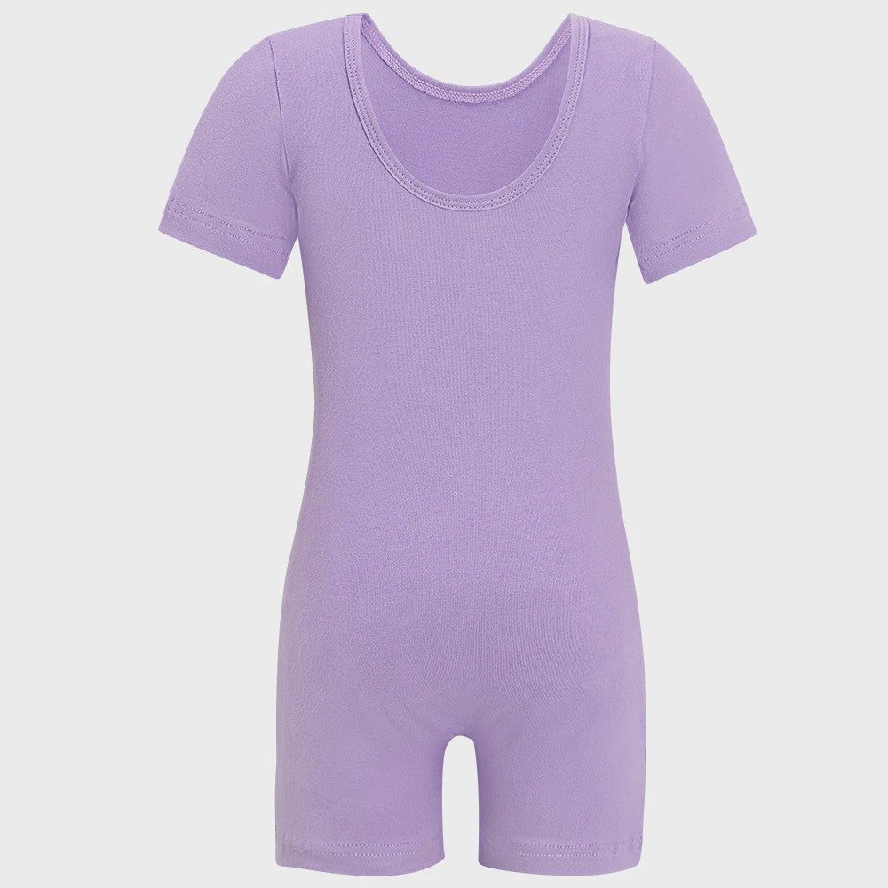 Elastisch Turnpakje Meisjes Short Unitard - Perfect voor Gym, Dans & Ballet