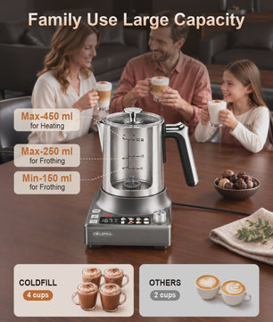 8-in-1 Elektrische Melkopschuimer: 8 Modi, 800ml, RVS, Latte Art & Meer