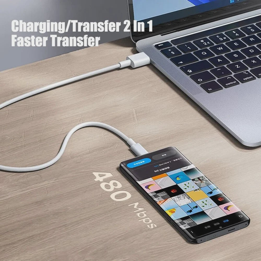 USB-C naar USB-C Kabel 60W PD Snelladen & Data | 1M/2M/3M
