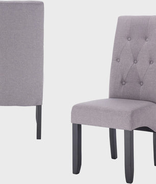 Set van 2 eetkamerstoelen met hoge rugleuning en comfortabele zitting - Massief Hout