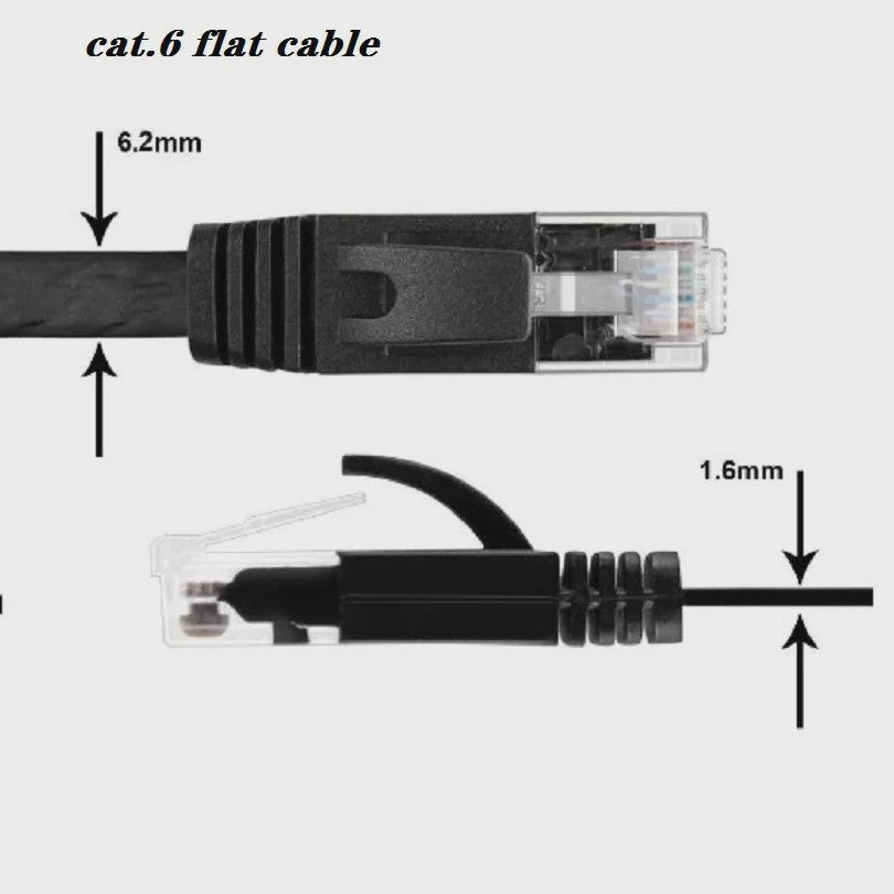 6-Pack Platte CAT6 Ethernet Netwerkkabels (RJ45) - Diverse Lengtes & Kleuren