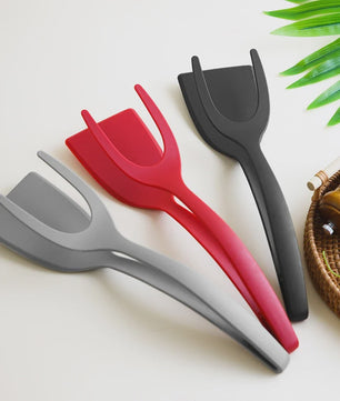 2-in-1 Spatel Tang: Grip & Flip voor Eieren, Vis en Meer