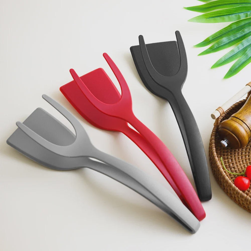 2-in-1 Spatel Tang: Grip & Flip voor Eieren, Vis en Meer