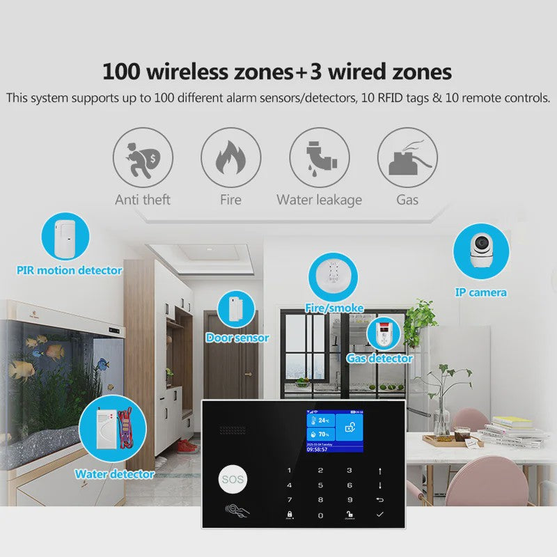 KERUI WIFI GSM Alarm Systeem met Tuya Smart App - Slimme Beveiliging voor Thuis
