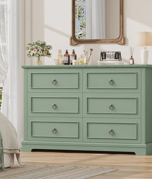 Stijlvolle Ladekast met 6 Lades - 120cm Breed - Houtnerf - Sideboard Kast voor Slaapkamer & Woonkamer