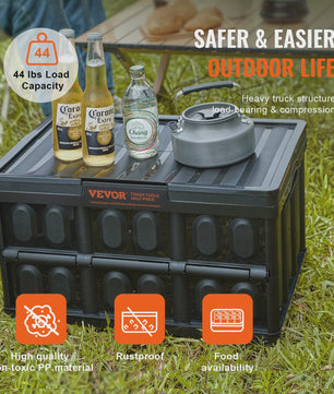Set van 3 Opvouwbare Opbergkratten met Deksel - 45L & 65L
