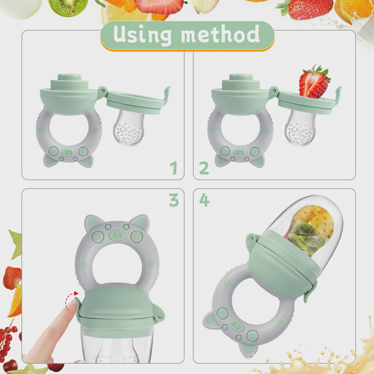 Siliconen Fruit- en Groentespeen voor Baby's en Peuters (6-36 mnd) - Bijtspeen & Voeding