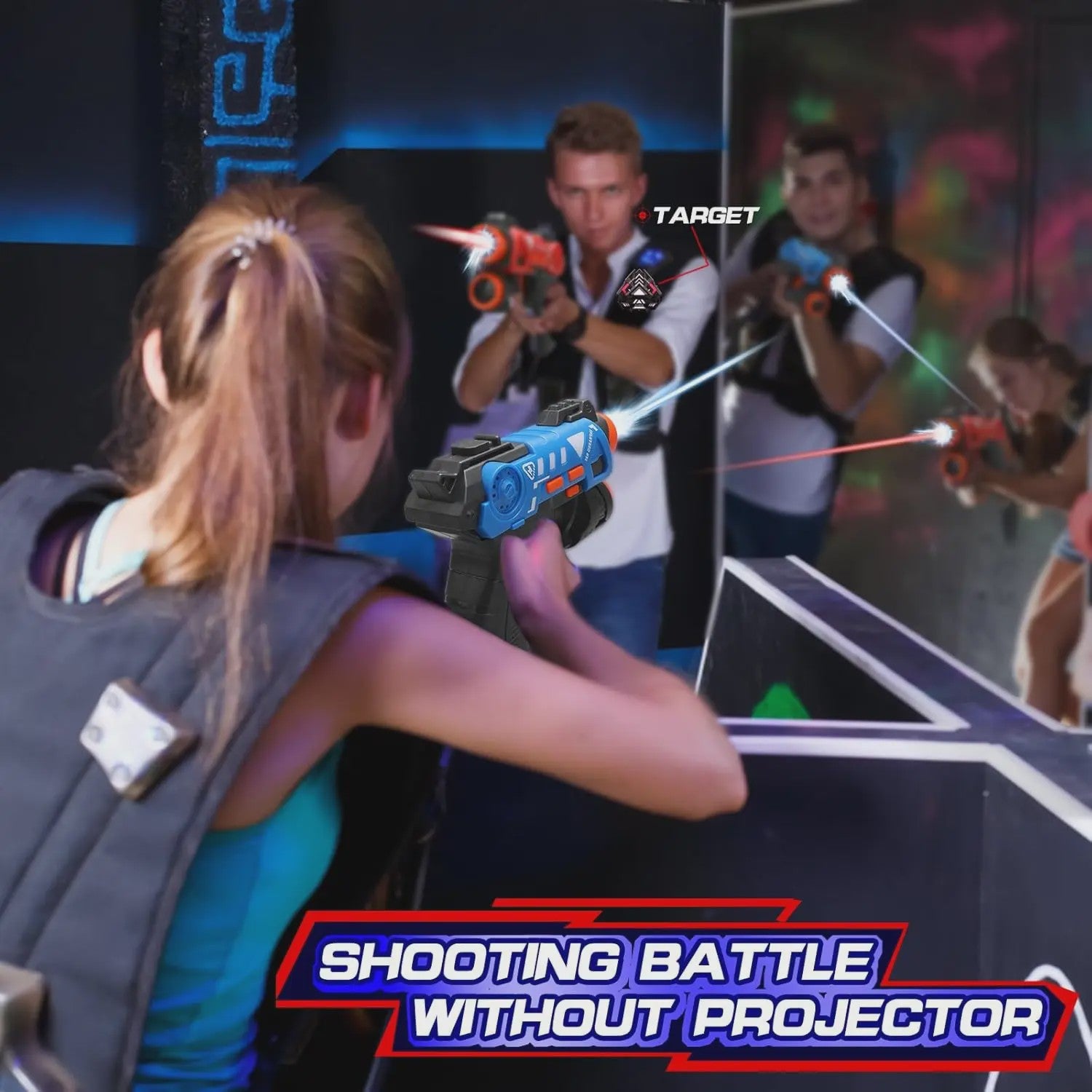 CSTAG Laser Tag Projector Spel: Interactieve Jacht op UFO's, Eenden & Dino's