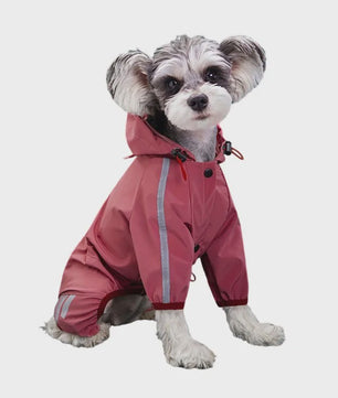 Waterdichte Hond Regenjas met Reflecterende Strepen - Jumpsuit voor Kleine & Middelgrote Honden