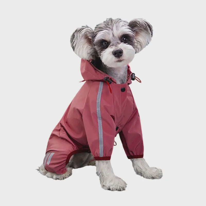Waterdichte Hond Regenjas met Reflecterende Strepen - Jumpsuit voor Kleine & Middelgrote Honden