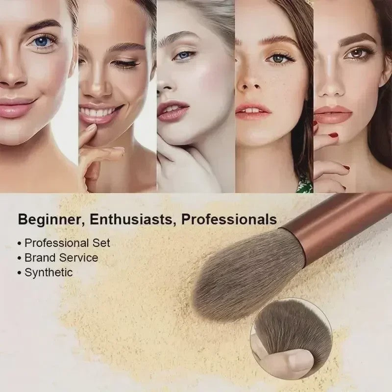 Professionele Make-up Kwasten Set: Zachte Kabuki & Blending Penselen voor Foundation, Poeder, Oogschaduw - Beauty Tools Kit