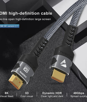 HDMI 2.1 Kabel 8K@60Hz & 4K@120Hz - 48Gbps, eARC, HDR voor PS5, PC, Laptop