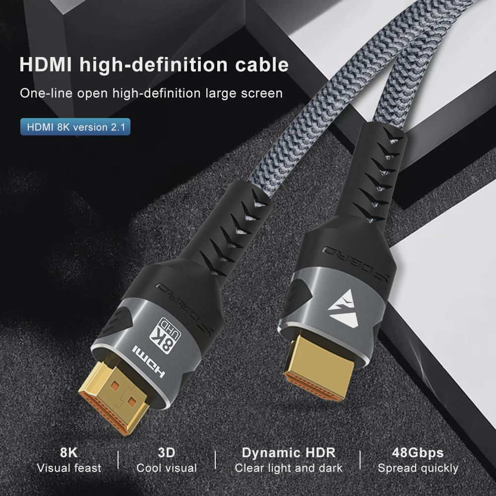HDMI 2.1 Kabel 8K@60Hz & 4K@120Hz - 48Gbps, eARC, HDR voor PS5, PC, Laptop