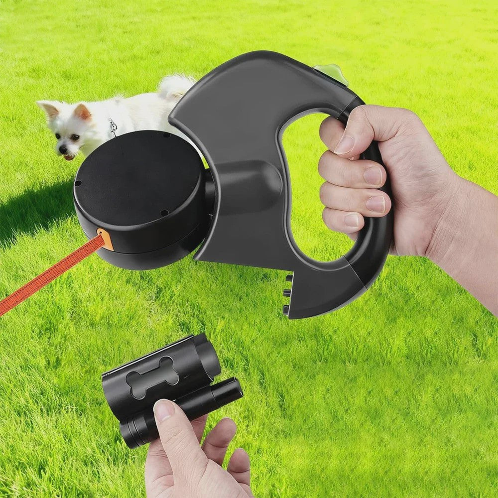 Dubbele Intrekbare Hondentuig 3M met LED en Afvalzakhouder - Voorkom Verstrengeling