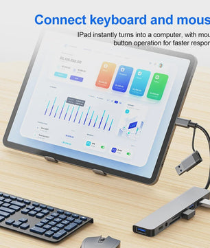 USB C Hub met 5Gbps USB 3.0, SD/TF Kaartlezer & Audio - Docking Station voor Laptops