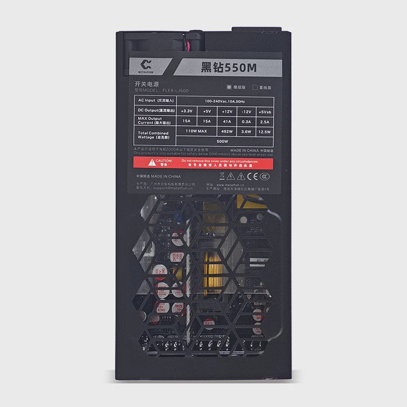 METALFISH Flex 500W/600W 80 PLUS Gold Modulaire Voeding voor Mini-ITX PC, NAS, GPU Dock