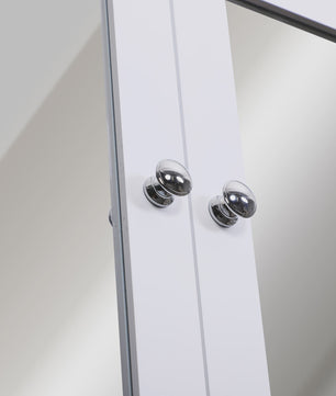 Kleankin Bathroom Cabinet with Wall Mirror with 2 Doors 3-Tier Cabinet for Storage Wall Cabinet