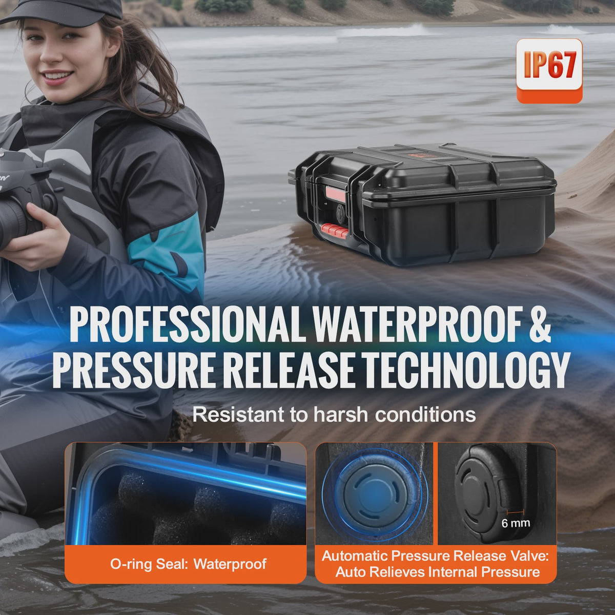 Robuuste Waterdichte Koffer met Schuim - IP67 Bescherming voor Camera's, Drones & Meer